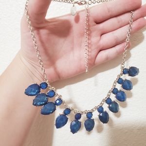 Matching pair iridescent blue necklace & earring